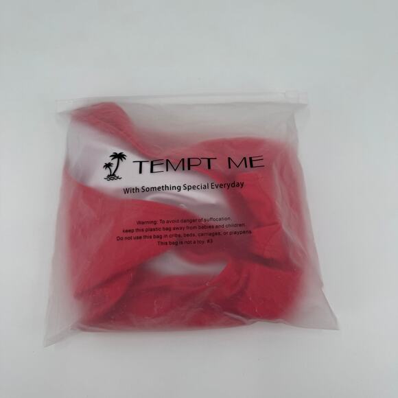 Tempt Me Red V Neck Cross Back Strappy One Piece Swimsuit Medium NWT - Picture 8 of 8